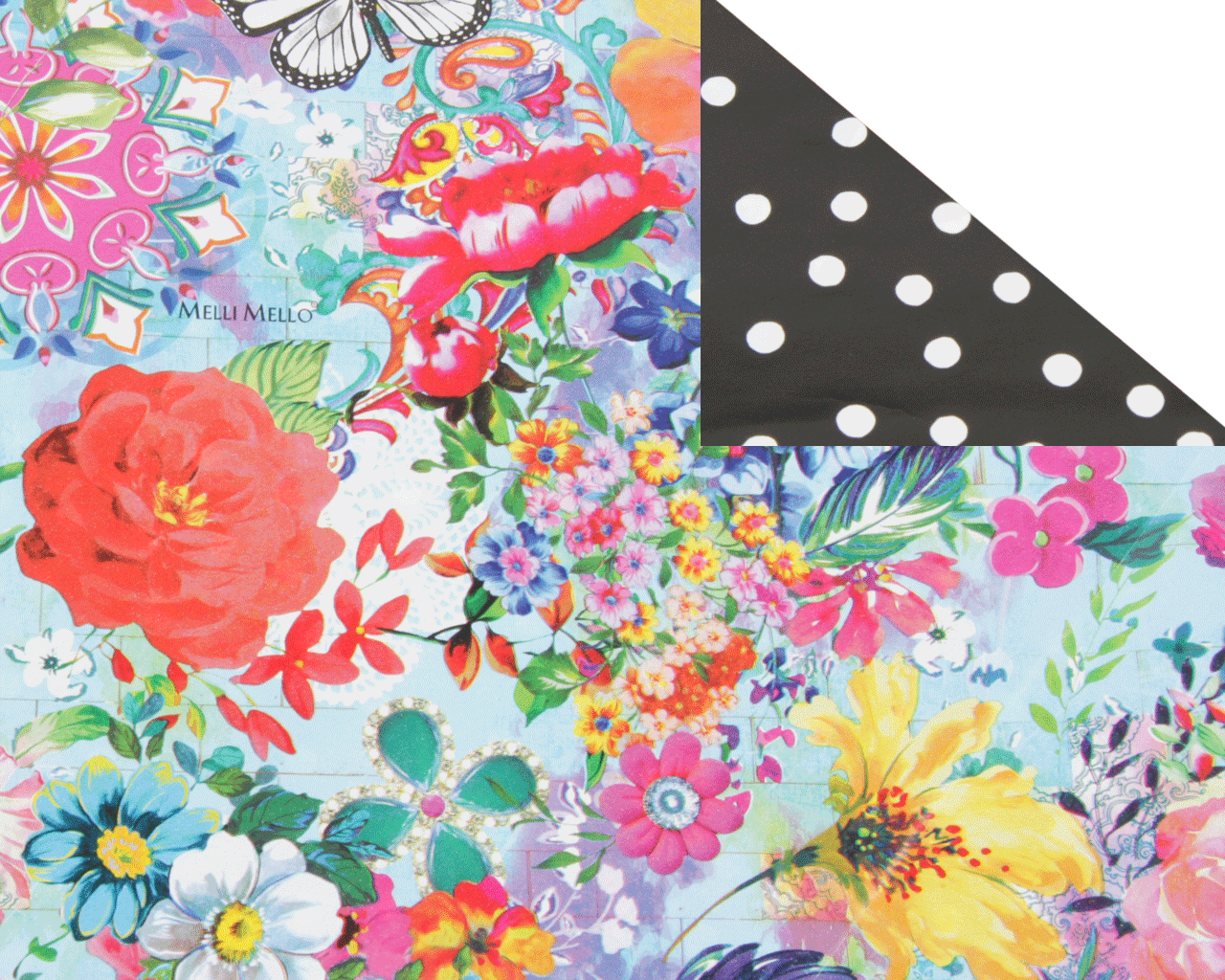 Inpakpapier flowers Melli Mello 50cm dubbelzijdig Inpakpapier flowers Melli Mello 50cm dubbelzijdig