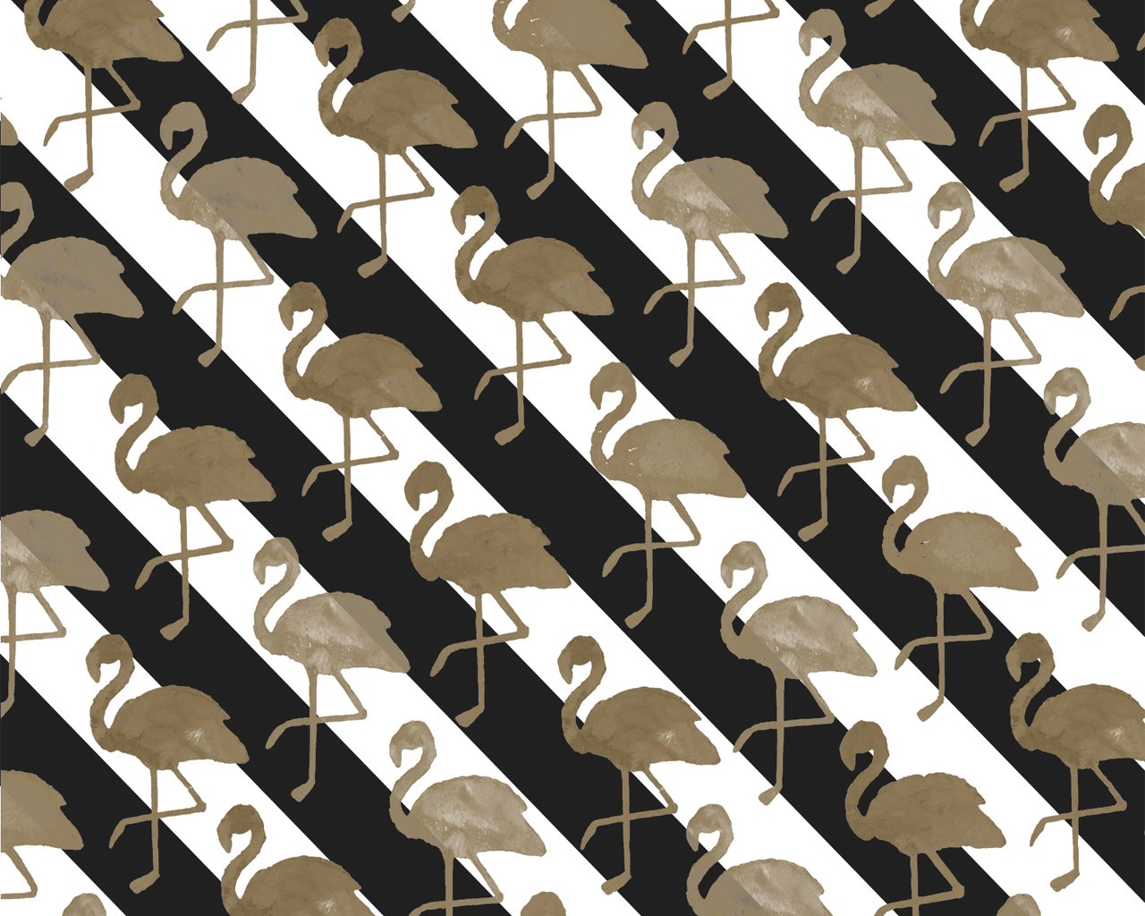 Overstijgen Stapel samenwerken Inpakpapier striped flamingo black/gold