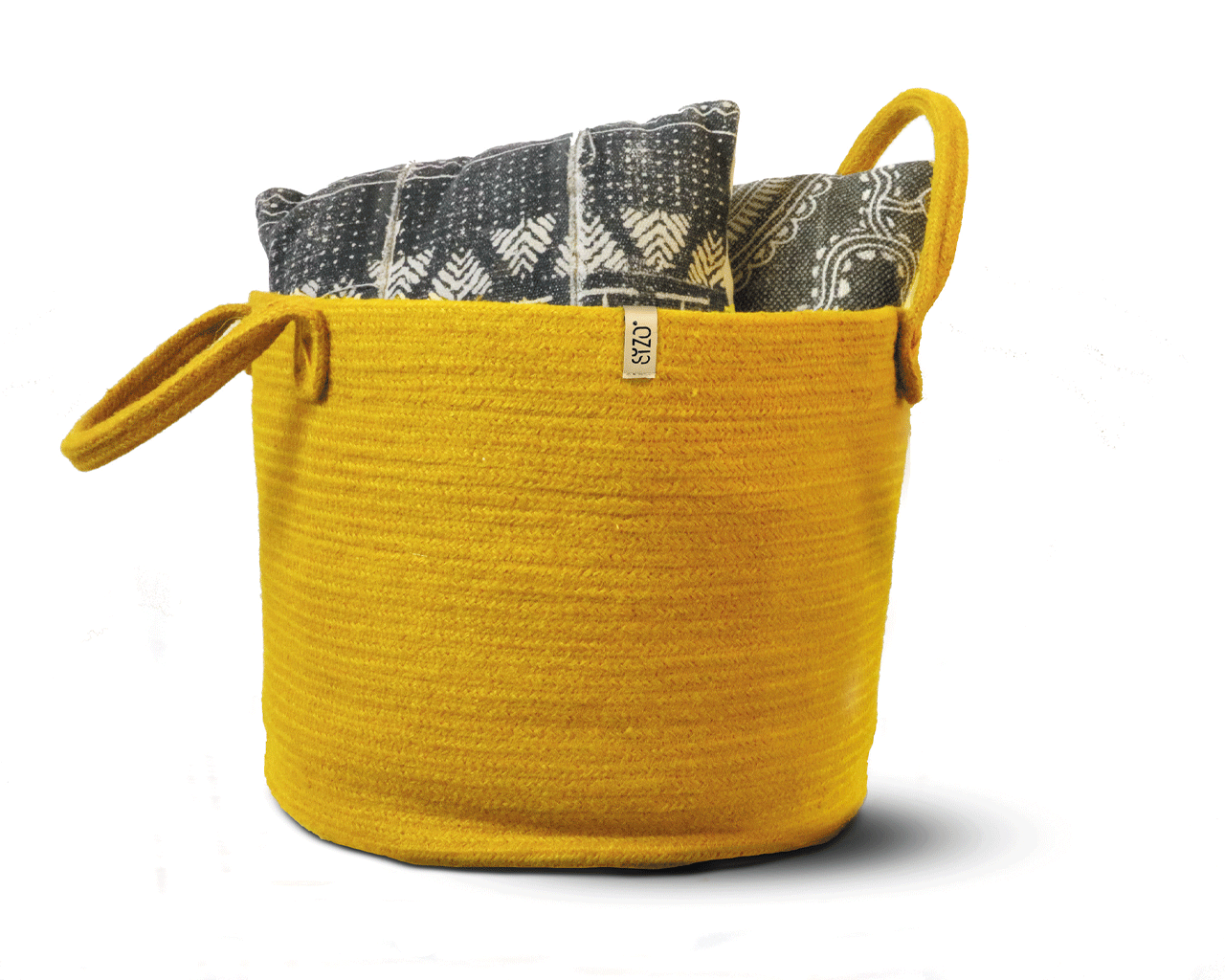 Set 4 stuks storage baskets mustard