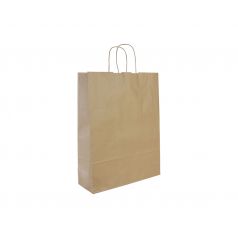 Papieren draagtas, gedraaid koord - Bruin kraft (36x12x46cm, 100gr)