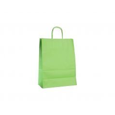 Papieren draagtas, gedraaid koord - Green (22x10x31cm, 90gr)