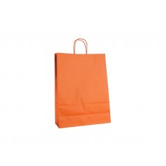 Papieren draagtas, gedraaid koord - Orange (22x10x31cm, 90gr)