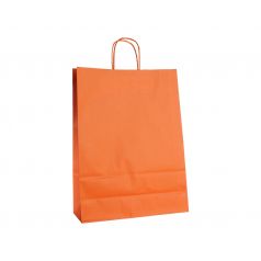 Papieren draagtas, gedraaid koord - Orange (32x12x41cm, 90gr)