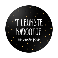 Etiket-Sticker-Ø45mm-‘t-Leukste-kadootje-is-voor-jou-zwart-wit-goud-0118996.png