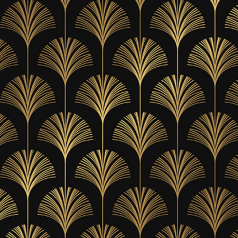 0125091-inpakpapier-PR78607U-50cm-Art-Deco-Feathers-Black-recycled-black-gold-kraft.png