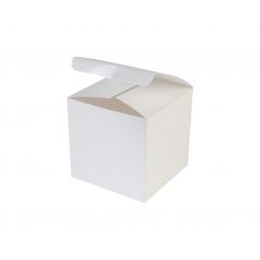 Kubusdoosje - Parelmoer wit (10cm) geopend