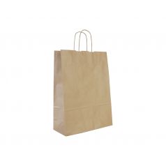 Papieren draagtas, gedraaid koord - Bruin kraft (32x13x42,5cm, 100gr)