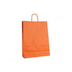 Papieren draagtas, gedraaid koord - Orange (26x12x35cm, 90gr)