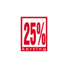 Label met ponsgat '25% korting'