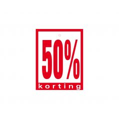Label met ponsgat '50% korting'