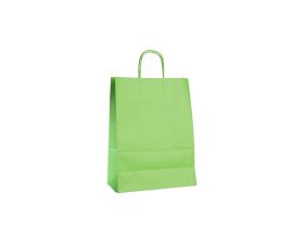 Papieren draagtas, gedraaid koord - Green (18x8x22cm, 90gr)