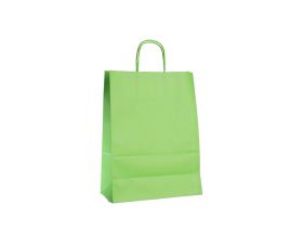 Papieren draagtas, gedraaid koord - Green (22x10x31cm, 90gr)