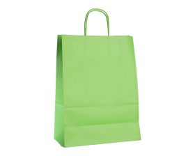 Papieren draagtas, gedraaid koord - Green (32x12x41cm, 90gr)