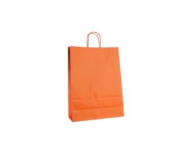 Papieren draagtas, gedraaid koord - Orange (18x8x22cm, 90gr)