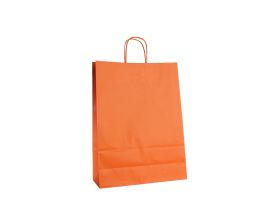 Papieren draagtas, gedraaid koord - Orange (22x10x31cm, 90gr)