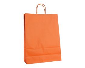 Papieren draagtas, gedraaid koord - Orange (32x12x41cm, 90gr)