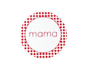 Etiket rond 'mama' (rood)