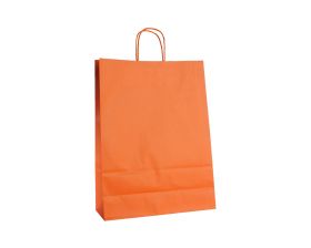 Papieren draagtas, gedraaid koord - Orange (26x12x35cm, 90gr)