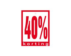 Label met ponsgat '40% korting'