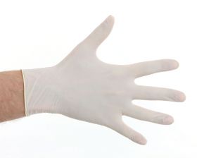 Handschoen latex gepoederd - Wit (s)