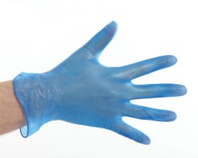 Handschoen Vinyl gepoederd - Blauw (s)