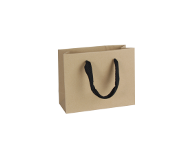 Luxe papieren draagtas - Gerecycled bruin (22x8x16+6cm, 170 gr)