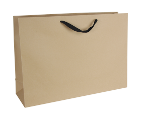 Luxe papieren draagtas - Gerecycled bruin (57x17x40+6cm, 170 gr)