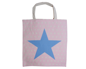 Katoenen draagtas Star & Hearts - Roze