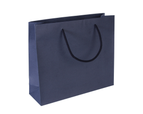Luxe papieren draagtas - Dark blue (32x10x27,5+5cm, 170gr)