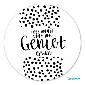Etiket-Sticker-Ø58mm-Geniet-ervan-wit-zwart-0121067.png