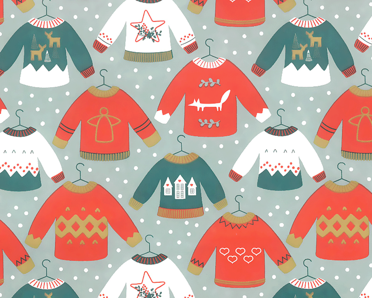 Inpakpapier kerst met kerst truien 