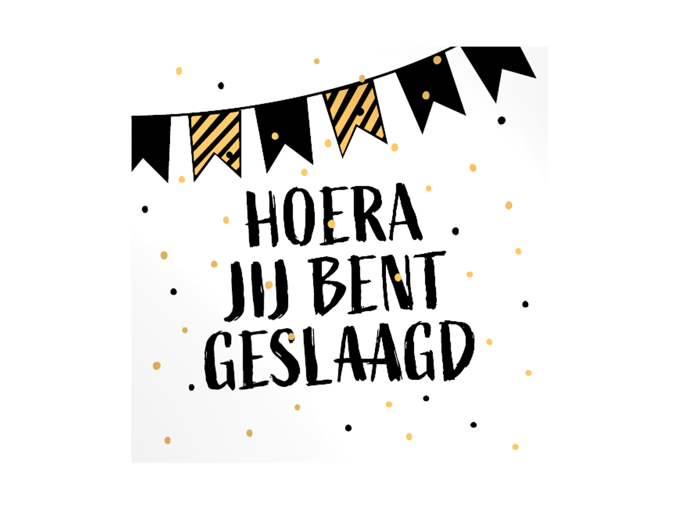 etiket hoera jij bent geslaagd 