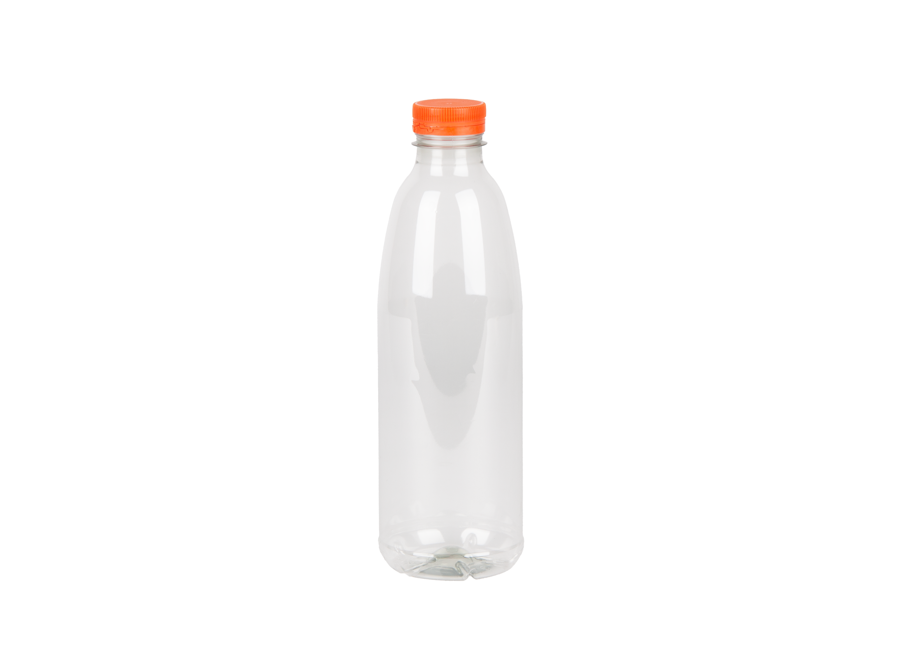 PET fles voor smoothies en sapjes met oranje dop 1000 ml