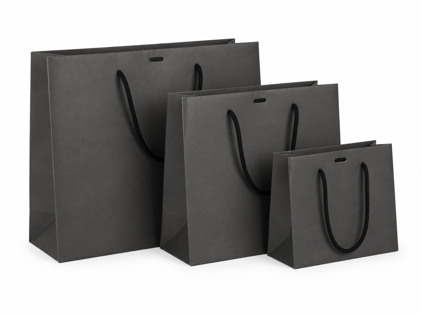 Luxe papieren draagtas zwart - diverse formaten