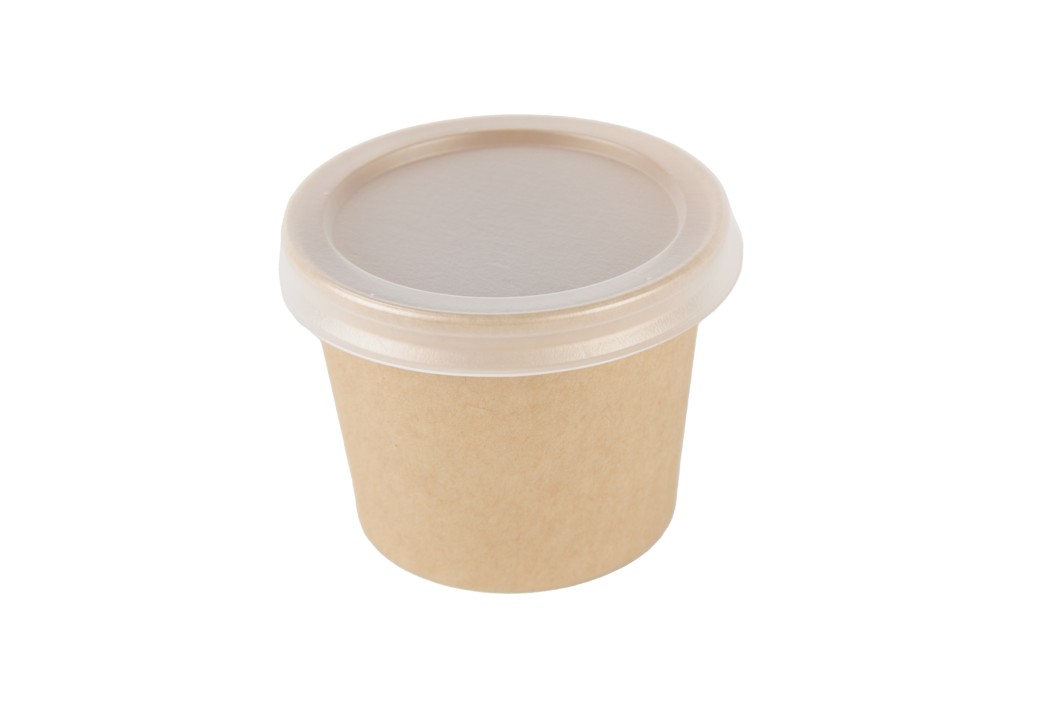 Kraft cup bruin 60cc met plastic deksel