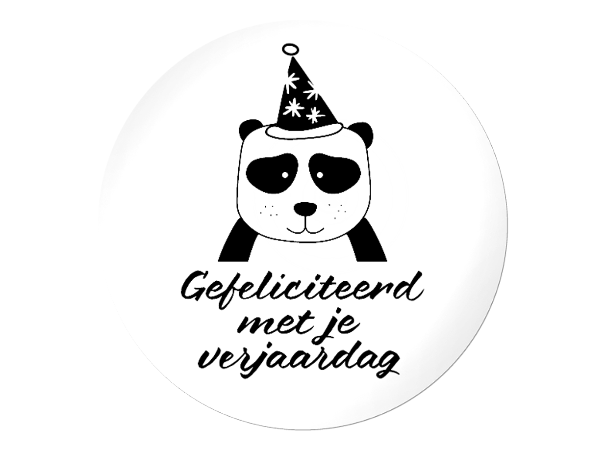 etiket wasbeer gefeliciteerd met je verjaardag 