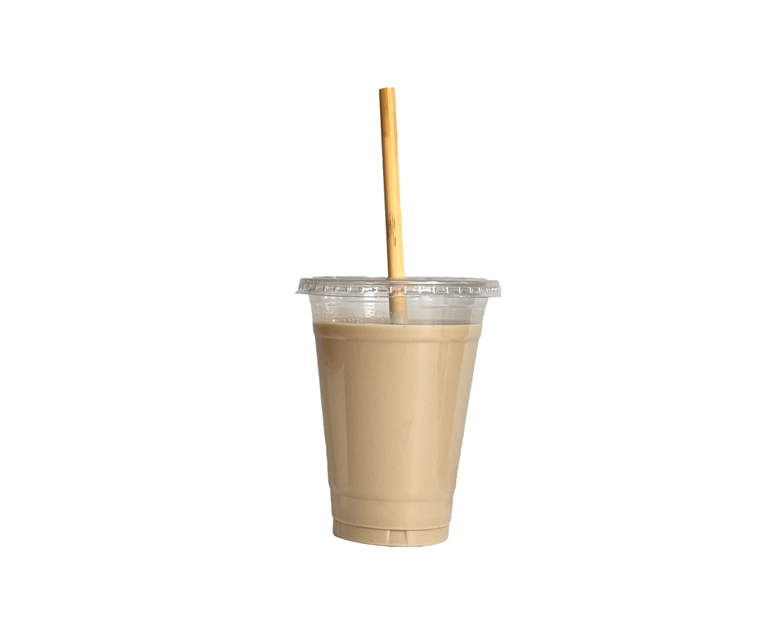 Smoothiebeker deksel transparant met kruisgat gevuld 