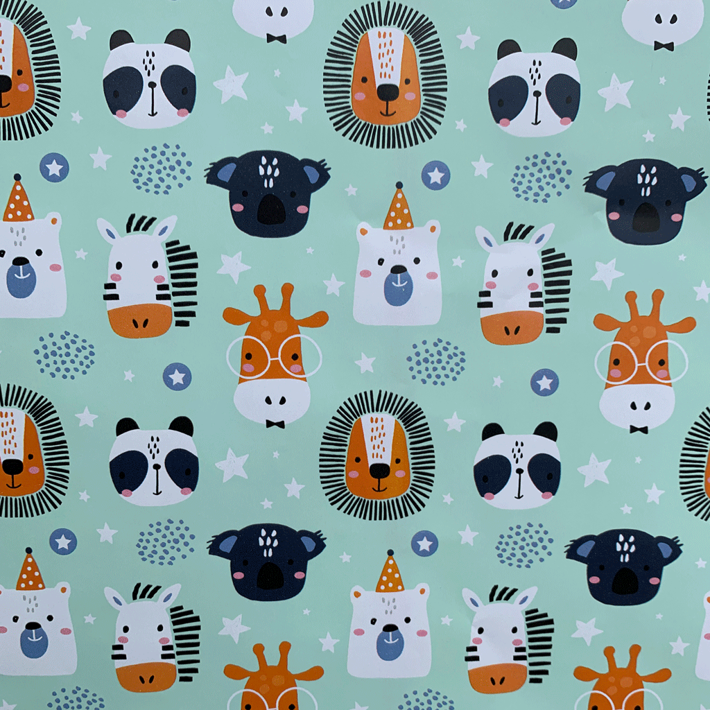 inpakpapier safari animals groen