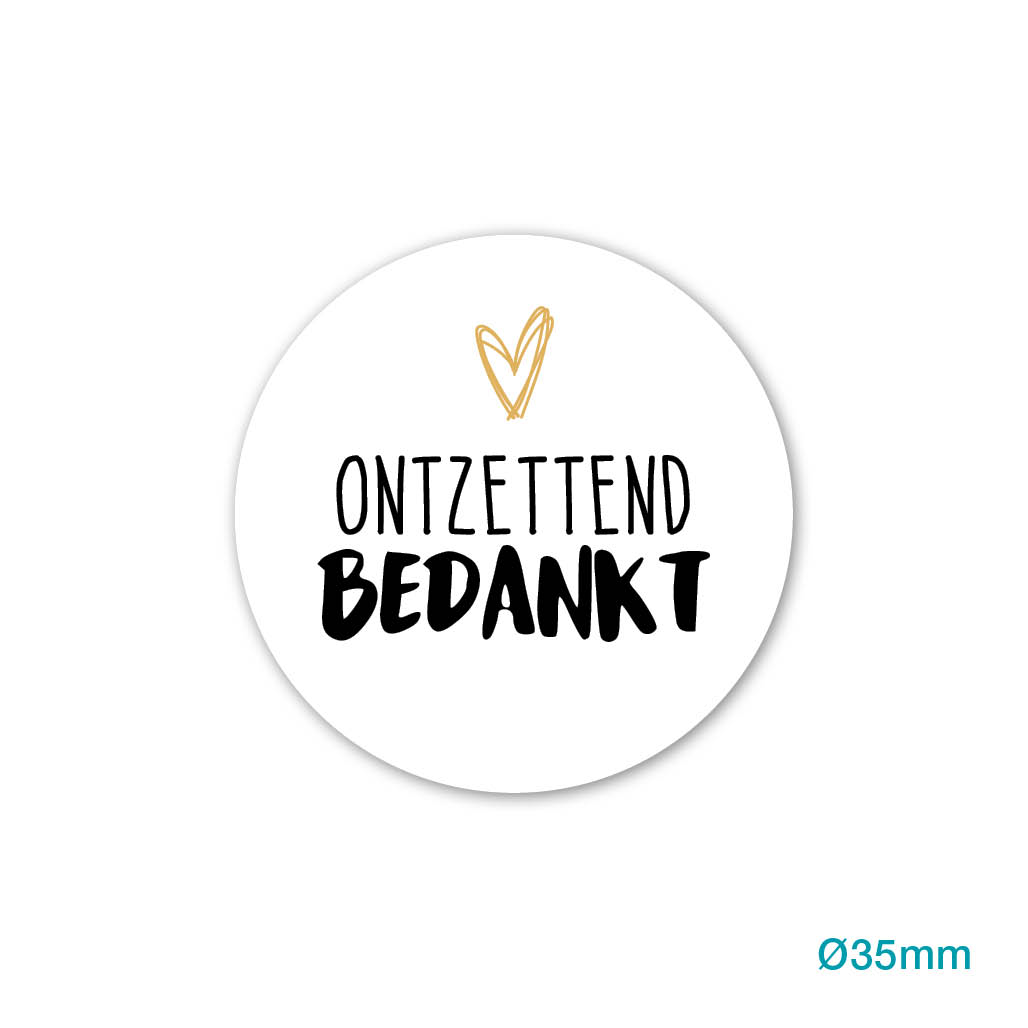 etiket ontzettend bedankt