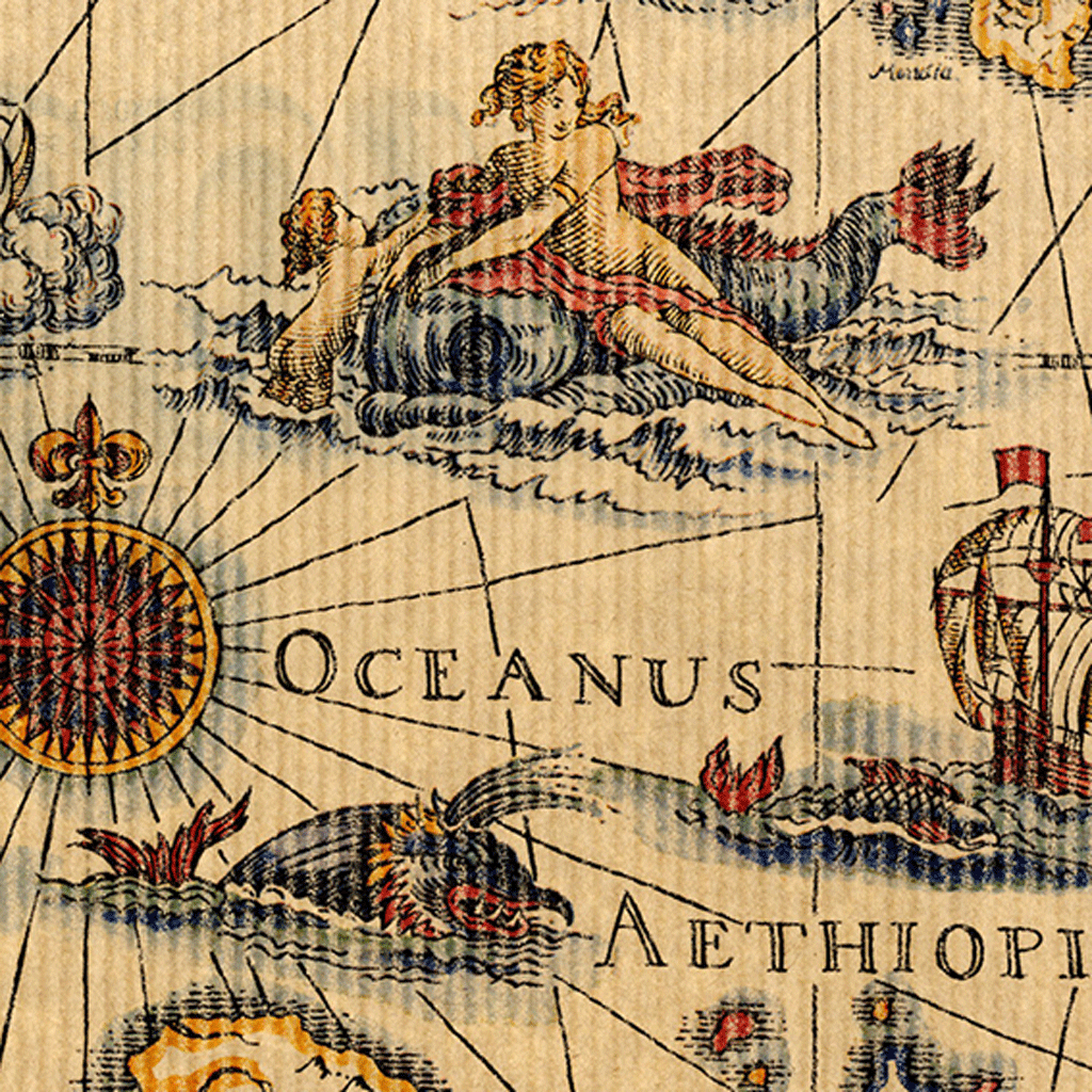 inpakpapier ocean map