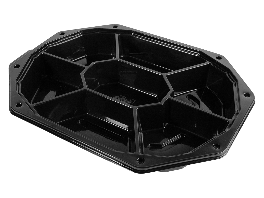 Fondueschaal zwart 7-vaks