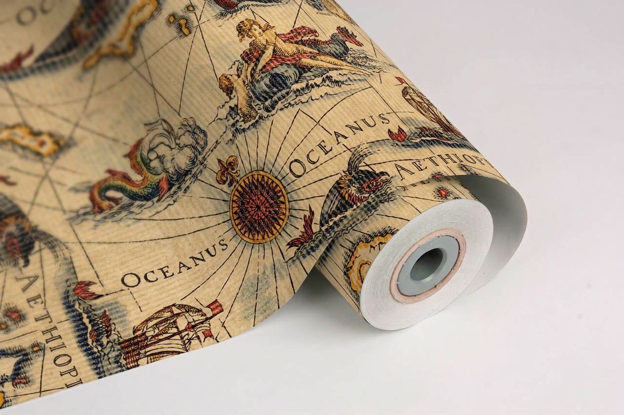 inpakpapier ocean map