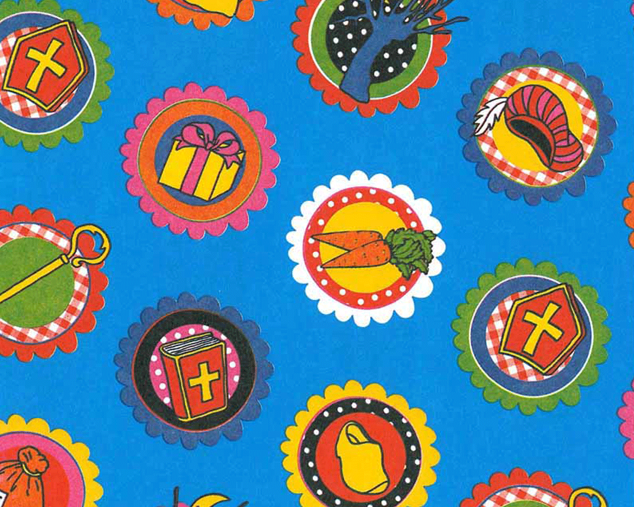 inpakpapier sinterklaas schoen zetten blauw