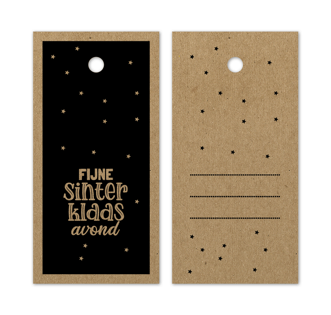 Hangkaartjes labels Fijne sinterklaas avond
