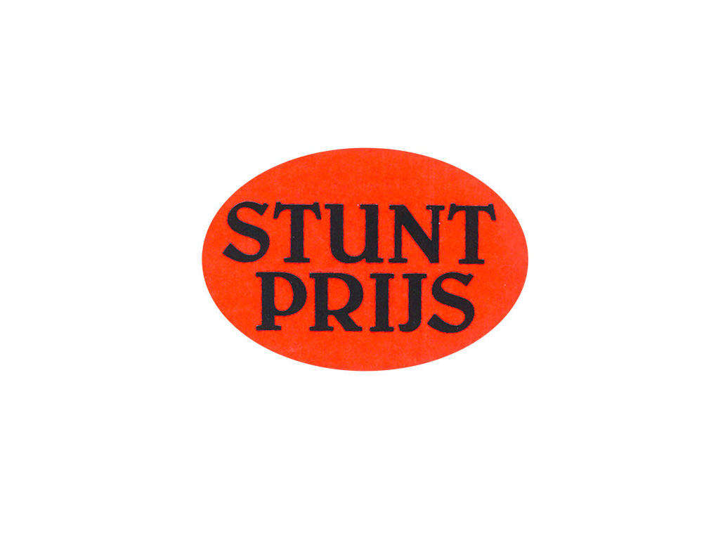 Etiket 'Stunt prijs' Fluor Rood 
