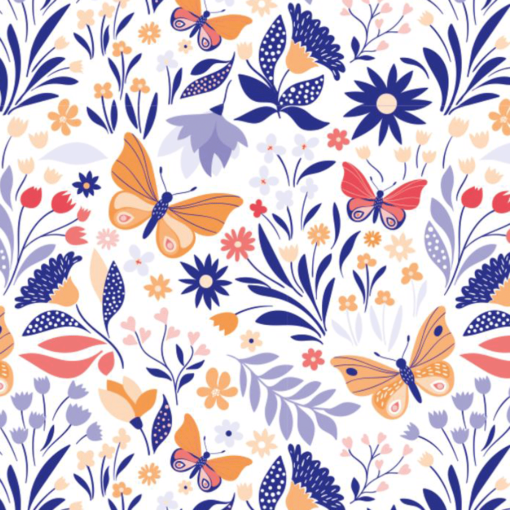 inpakpapier butterflies white