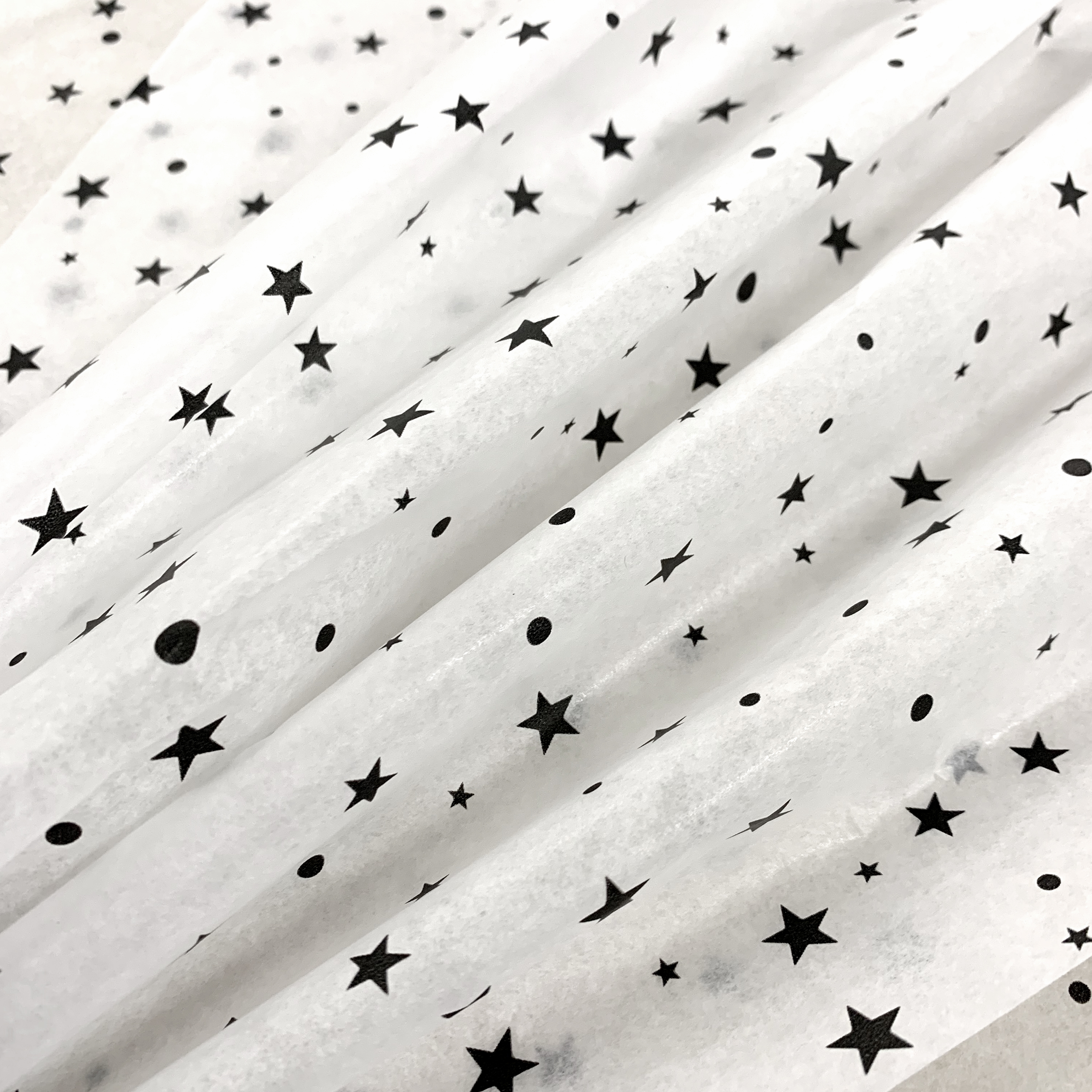 zijdevloei stars & dots zwart