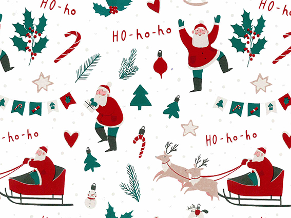 Inpakpapier Santa Sleigh