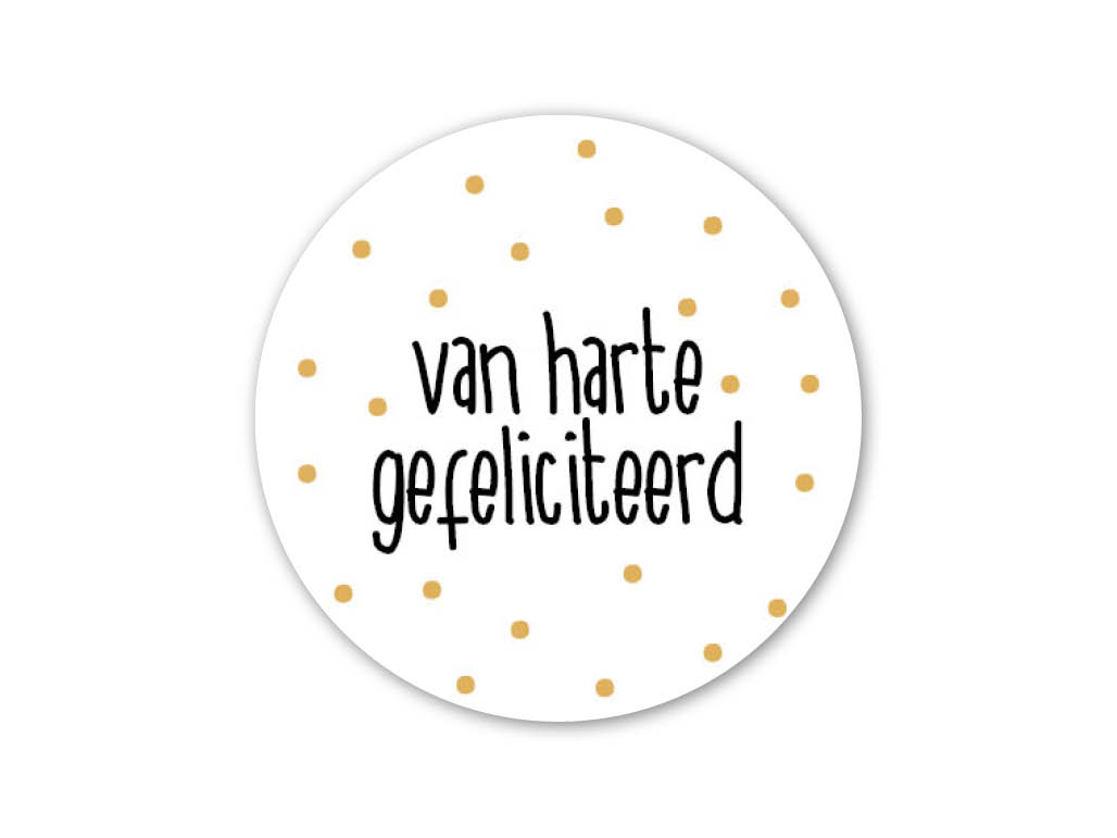etiket van harte gefeliciteerd