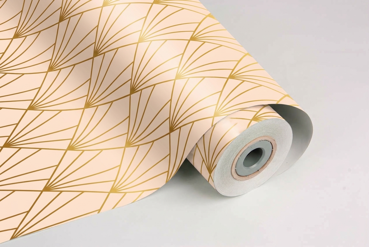 inpakpapier waaier roze goud